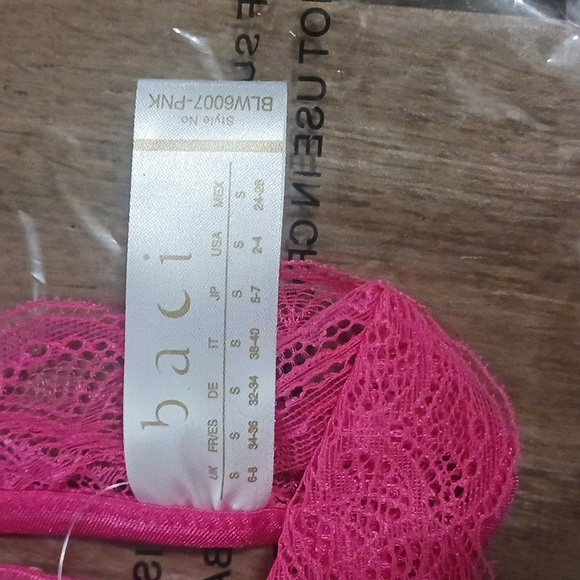 NWT Baci Pink & Golden Heart Lace Open Crotch Panty - Picture 5 of 5